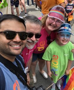a. Dave Seuss from Nuance with friends and family at Boston Pride